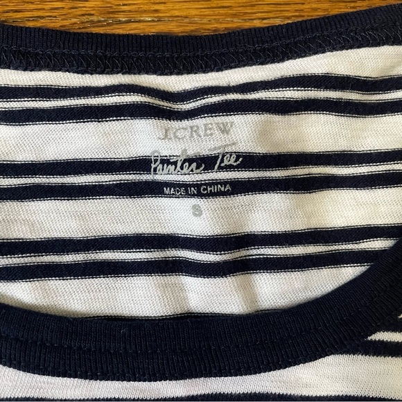 J.Crew Painter Tee Navy/White Stripe Size Small Scoop Neck - Picture 2 of 6
